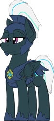 Size: 709x1585 | Tagged: safe, artist:wcnimbus, oc, oc only, oc:crosswind, species:pegasus, species:pony, armor, bored, colored sketch, female, guard, guardsmare, mare, night guard, royal guard, simple background, solo, white background