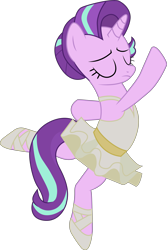 Size: 4644x6944 | Tagged: safe, artist:paganmuffin, character:starlight glimmer, species:pony, species:unicorn, episode:a royal problem, g4, my little pony: friendship is magic, absurd resolution, ballerina, clothing, cute, dress, eyes closed, female, glimmerbetes, glimmerina, hair bun, mare, simple background, solo, transparent background, tutu, vector