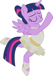 Size: 5546x7996 | Tagged: safe, artist:paganmuffin, character:twilight sparkle, character:twilight sparkle (alicorn), species:alicorn, species:pony, episode:a royal problem, g4, my little pony: friendship is magic, absurd resolution, backbend, ballerina, clothing, eyes closed, female, flexible, mare, simple background, solo, transparent background, tutu, twilarina, vector
