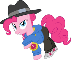 Size: 6000x5081 | Tagged: safe, artist:hourglass-vectors, character:pinkie pie, species:pony, ponyscape, episode:testing testing 1-2-3, g4, my little pony: friendship is magic, .svg available, absurd resolution, female, inkscape, mc pinkie, rapper pie, simple background, solo, transparent background, vector, vector trace