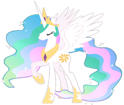 Size: 2812x2392 | Tagged: safe, artist:heart-of-stitches, character:princess celestia, species:alicorn, species:pony, eyes closed, female, mare, simple background, solo, transparent background, vector