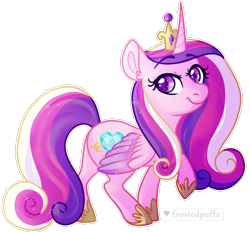 Size: 909x843 | Tagged: safe, artist:frostedpuffs, character:princess cadance, species:alicorn, species:pony, chibi, colored wings, female, multicolored wings, simple background, solo, transparent background
