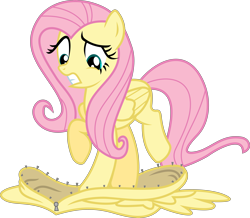 Size: 7857x6856 | Tagged: safe, artist:hourglass-vectors, character:fluttershy, episode:the crystal empire, g4, my little pony: friendship is magic, absurd resolution, clothing, crawling in my skin, female, fluttershy suit, pony costume, simple background, solo, suit, transparent background, vector, zipper