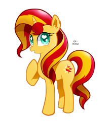 Size: 1223x1409 | Tagged: safe, artist:theratedrshimmer, character:sunset shimmer, species:pony, species:unicorn, cute, female, heart eyes, mare, raised hoof, shimmerbetes, simple background, solo, transparent background, wingding eyes