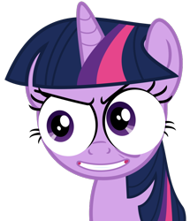 Size: 774x900 | Tagged: safe, artist:thunderelemental, edit, character:twilight sparkle, species:pony, species:unicorn, episode:the crystal empire, g4, my little pony: friendship is magic, eyes, face, female, inverted mouth, meme, simple background, solo, special eyes, transparent background