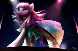 Size: 1105x729 | Tagged: safe, artist:yummiestseven65, character:glitter spritz, species:pony, episode:honest apple, g4, my little pony: friendship is magic, background pony, clothing, female, mare, modeling, solo, stage