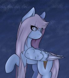Size: 2476x2800 | Tagged: safe, artist:syntiset, oc, oc only, species:pegasus, species:pony, cutie mark, female, mare, night, night sky, sky, smiling, solo, stars, wings