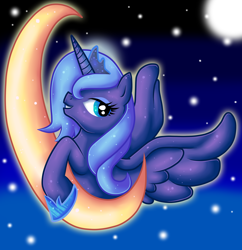 Size: 2056x2124 | Tagged: safe, artist:pauuhanthothecat, character:princess luna, species:pony, crescent moon, ethereal mane, female, full moon, galaxy mane, hoof shoes, moon, solo, tangible heavenly object, woona