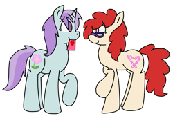 Size: 757x509 | Tagged: safe, artist:raincupcake, character:liza doolots, character:petunia, character:tootsie flute, character:twist, episode:hearts and hooves day, g4, my little pony: friendship is magic, female, glasses, lesbian, shipping, tootsietwist