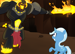 Size: 1280x909 | Tagged: safe, artist:krekka01, character:trixie, balrog, crossover, lord of the rings