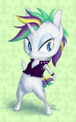 Size: 836x1331 | Tagged: safe, artist:gracewolf, character:rarity, species:pony, episode:it isn't the mane thing about you, g4, my little pony: friendship is magic, alternate hairstyle, bipedal, chibi, female, punk, punkity, solo