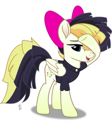 Size: 2055x2263 | Tagged: safe, alternate version, artist:mlp-scribbles, character:songbird serenade, species:pegasus, species:pony, my little pony: the movie (2017), bow, female, mare, simple background, solo, transparent background