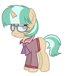 Size: 837x961 | Tagged: safe, artist:theapplebeauty, oc, oc only, parent:coco pommel, parent:trenderhoof, parents:trenderpommel, species:pony, species:unicorn, clothing, female, glasses, mare, offspring, solo
