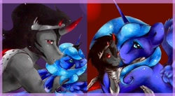 Size: 1024x563 | Tagged: safe, artist:art-surgery, character:king sombra, character:princess luna, ship:lumbra, female, male, plushie, shipping, straight