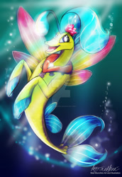 Size: 1024x1489 | Tagged: safe, artist:mad--munchkin, character:princess skystar, species:seapony (g4), my little pony: the movie (2017), deviantart watermark, female, obtrusive watermark, open mouth, smiling, solo, underwater, watermark