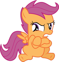 Size: 8000x8436 | Tagged: safe, artist:hourglass-vectors, character:scootaloo, absurd resolution, grumpy, simple background, transparent background, vector