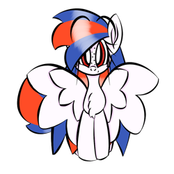 Size: 1000x1000 | Tagged: safe, artist:souldew, oc, oc only, oc:ocean bird, species:pegasus, species:pony, 2018 community collab, derpibooru community collaboration, chest fluff, long hair, simple background, transparent background, tumblr:ask ocean bird, wings