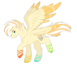 Size: 1972x1641 | Tagged: safe, artist:rudazmora, oc, oc only, oc:featherkah, species:pegasus, species:pony, elements, second wings, solo, wings