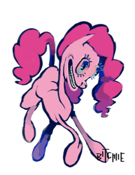Size: 2550x3300 | Tagged: safe, artist:bitchiie, character:pinkie pie, species:earth pony, species:pony, faec, female, grin, mare, simple background, smiling, solo, white background
