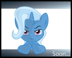Size: 1280x1024 | Tagged: safe, artist:ethaes, character:trixie, species:pony, species:unicorn, female, frown, looking at you, mare, serious face, solo, soon