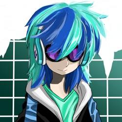 Size: 1000x1000 | Tagged: safe, artist:bojack_mlplove, character:dj pon-3, character:vinyl scratch, species:human, my little pony:equestria girls, female, solo, sunglasses