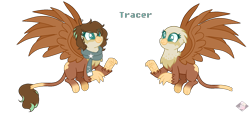 Size: 1690x768 | Tagged: safe, artist:themisslittledevil, oc, oc only, oc:tracer, parent:cheese sandwich, parent:greta, species:hippogriff, bald, clothing, female, offspring, scarf, simple background, solo, transparent background