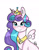 Size: 979x1249 | Tagged: safe, artist:nyokoart, character:princess flurry heart, species:alicorn, species:pony, g4, crown, eye clipping through hair, female, floating wings, jewelry, mare, necklace, older, older flurry heart, peytral, regalia, signature, simple background, smiling, solo, tiara, white background