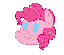 Size: 224x192 | Tagged: safe, artist:ghostlymarie, character:pinkie pie, species:earth pony, species:pony, animated, blushing, chibi, female, gif, head, pixel art, simple background, solo, transparent background
