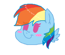 Size: 224x192 | Tagged: safe, artist:ghostlymarie, character:rainbow dash, species:pegasus, species:pony, animated, blushing, chibi, female, gif, head, pixel art, simple background, solo, transparent background