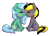 Size: 966x698 | Tagged: safe, artist:ghostlymarie, oc, oc only, oc:annie motion, oc:sgt bigmac, species:pegasus, species:pony, species:unicorn, chibi, couple, shipping, simple background, transparent background