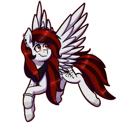 Size: 1000x1000 | Tagged: safe, artist:ghostlymarie, oc, oc only, oc:rosebud, species:pegasus, species:pony, clothing, ear piercing, female, looking up, mare, outline, piercing, scarf, simple background, smiling, solo, transparent background