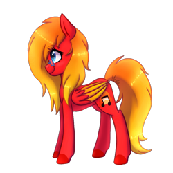 Size: 1000x1000 | Tagged: safe, artist:ghostlymarie, oc, oc only, oc:sunrise tune, species:pegasus, species:pony, female, happy, looking up, mare, on side, profile view, simple background, smiling, transparent background