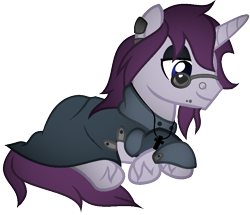 Size: 904x777 | Tagged: safe, artist:thecreativeenigma, oc, oc:nocturnal ink, species:pony, species:unicorn, clothing, glasses, male, prone, simple background, solo, stallion, transparent background