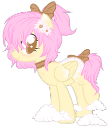 Size: 1200x1394 | Tagged: safe, artist:sugarplanets, oc, oc:artline, species:pegasus, species:pony, bow, choker, cloud, female, flower, flower in hair, hair bow, mare, simple background, solo, tail bow, transparent background