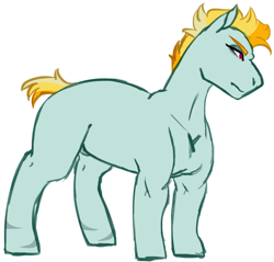 Size: 4120x3931 | Tagged: safe, artist:midnight-drip, oc, oc:falcon, parent:lightning dust, parent:rainbow dash, parents:rainbowdust, species:earth pony, species:pony, high res, magical lesbian spawn, male, offspring, simple background, solo, stallion, white background