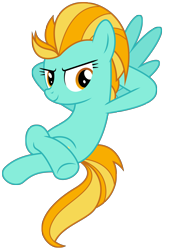 Size: 4327x6213 | Tagged: safe, artist:kiowa213, character:lightning dust, species:pegasus, species:pony, episode:wonderbolts academy, absurd resolution, arm behind head, cool, crossed legs, female, leaning back, looking at you, mare, simple background, smiling, solo, spread wings, transparent background, vector, wings