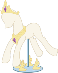 Size: 871x1100 | Tagged: safe, artist:sketchmcreations, artist:spacekingofspace, edit, editor:slayerbvc, character:princess celestia, celestia's crown, crown, horseshoes, jewelry, mannequin, no pony, object, peytral, ponyquin, regalia, simple background, transparent background, vector, vector edit