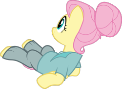 Size: 5000x3689 | Tagged: safe, artist:paganmuffin, character:fluttershy, episode:fake it 'til you make it, hair bun, outfit, severeshy, simple background, transparent background, vector