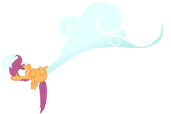 Size: 5977x3995 | Tagged: safe, artist:iamadinosaurrarrr, species:pegasus, species:pony, episode:sleepless in ponyville, g4, my little pony: friendship is magic, absurd resolution, cloud, female, filly, hanging on, scared, simple background, solo, transparent background, vector