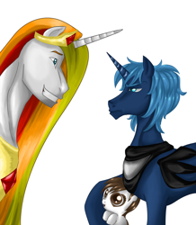 Size: 600x688 | Tagged: safe, artist:icedroplet, character:pipsqueak, character:princess celestia, character:princess luna, ship:lunapip, female, male, pipi, pipsqueak (female), prince artemis, prince solaris, royal brothers, rule 63, shipping, simple background, straight, uncanny valley, white background