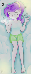 Size: 801x1909 | Tagged: safe, artist:rivin177, oc, oc:rivin, species:human, my little pony:equestria girls, adorasexy, barefoot, bed, breasts, clothing, cute, feet, female, goodnight, lewd, pajamas, sexy, sleeping, solo, tired, z