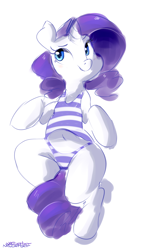 Size: 1200x2100 | Tagged: safe, artist:mtcerber, character:rarity, species:pony, species:unicorn, clothing, female, mare, navel cutout, one-piece swimsuit, solo, swimsuit