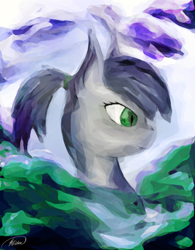 Size: 600x769 | Tagged: safe, artist:silviawing, bust, nightpony, ponytail, portrait