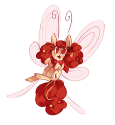Size: 1299x1417 | Tagged: safe, artist:askpopcorn, oc, oc only, oc:popcorn, species:breezies, antennae, breeziefied, clothing, cute, freckles, scarf, simple background, species swap