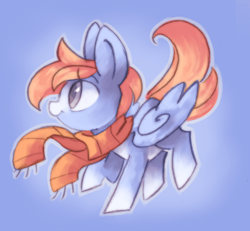 Size: 768x709 | Tagged: safe, artist:askpopcorn, oc, oc only, oc:north wind, species:pegasus, species:pony, clothing, female, mare, scarf, simple background, solo