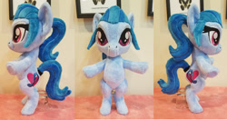 Size: 1024x541 | Tagged: safe, artist:plushypuppy, character:sonata dusk, species:earth pony, species:pony, anthro plushie, bipedal, disguise, disguised siren, equestria girls ponified, female, irl, mare, photo, plushie, ponified, solo, standing