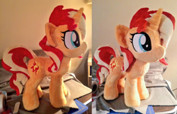 Size: 1024x663 | Tagged: safe, artist:plushypuppy, character:sunset shimmer, species:pony, species:unicorn, female, irl, mare, photo, plushie, solo, standing