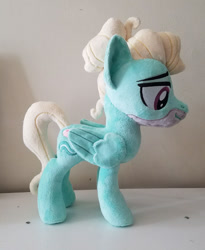 Size: 1024x1248 | Tagged: safe, artist:plushypuppy, character:zephyr breeze, species:pegasus, species:pony, facial hair, folded wings, irl, lidded eyes, male, photo, plushie, stallion
