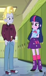 Size: 2137x3497 | Tagged: safe, artist:sparkling-sunset-s08, character:star tracker, character:twilight sparkle, ship:twitracker, my little pony:equestria girls, blushing, equestria girls-ified, shipping, shoes, sneakers