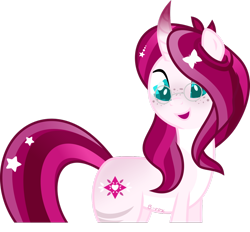 Size: 1024x952 | Tagged: safe, artist:babyroxasman, oc, oc only, oc:soul lotus, species:pony, species:twinkle eyed pony, species:unicorn, female, hair accessory, mare, simple background, solo, transparent background, vector